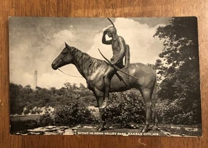 Scout im Penn Valley Park Kansas City, Missouri Schwarz-Weiß Postkarte (WP7) - Bild 1 von 2