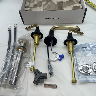 Kohler K-27416-4-BMB - Bathroom Sink Faucets Faucet Matt Black/ brushed Brass ￼ - Image 1 of 4