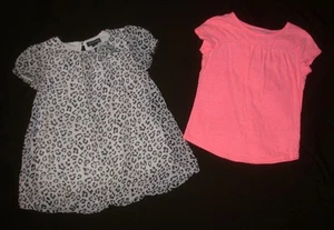 GEORGE & JUMPING BEANS Girls Size 6 6X T Shirt Tunic Shirt Lot Peach Leopard - Picture 1 of 8
