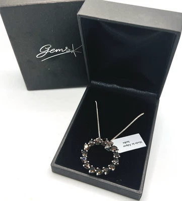 Collar y colgante de cuarzo ahumado de plata de ley ATGW 3,27 quilates (10) Foto 1 de 4