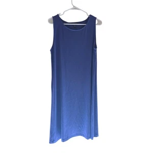 Eileen Fisher Tank Vestito L Donna Viola Midi Pullover Senza Maniche Elasticizzato - Foto 1 di 6