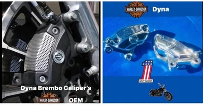 Pinzas de freno delanteras Harley Dyna Daul modelos de disco AMBAS BREMBO 2000 en adelante Foto 1 de 4