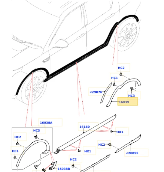 Neuf Véritable Land Rover Discovery Sport Arrière Gauche Roue Arc Bord Auto De - Photo 1/4