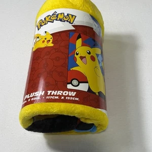 Pokemon Pikachu Fleece Throw Blanket 46” x 60", Pokemon Blanket for Kids, Warm - Picture 1 of 5