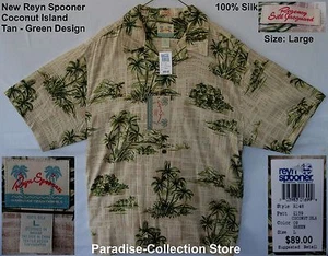 NEW REYN SPOONER VERY BEAUTIFUL COCONUT ISLAND 100% SILK VERY RARE $89.00 SIZE L - Picture 1 of 9