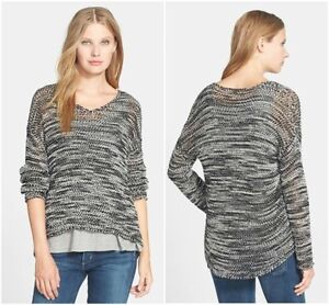NWT EILEEN FISHER  Space Dot Knit Tunic Sweater HiLo Cotton Blend Top $228