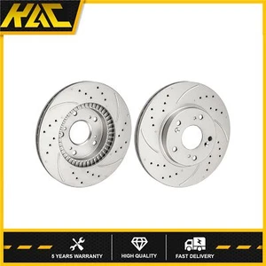 Nuevos rotores de freno delanteros perforados y ranurados 31305 para Honda CR-V 2002-2004 - Imagen 1 de 13