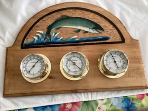 Hand Crafted Indoor Weather Station by Sunbeam Thermometer, Barometer, Humidity - Picture 1 of 7