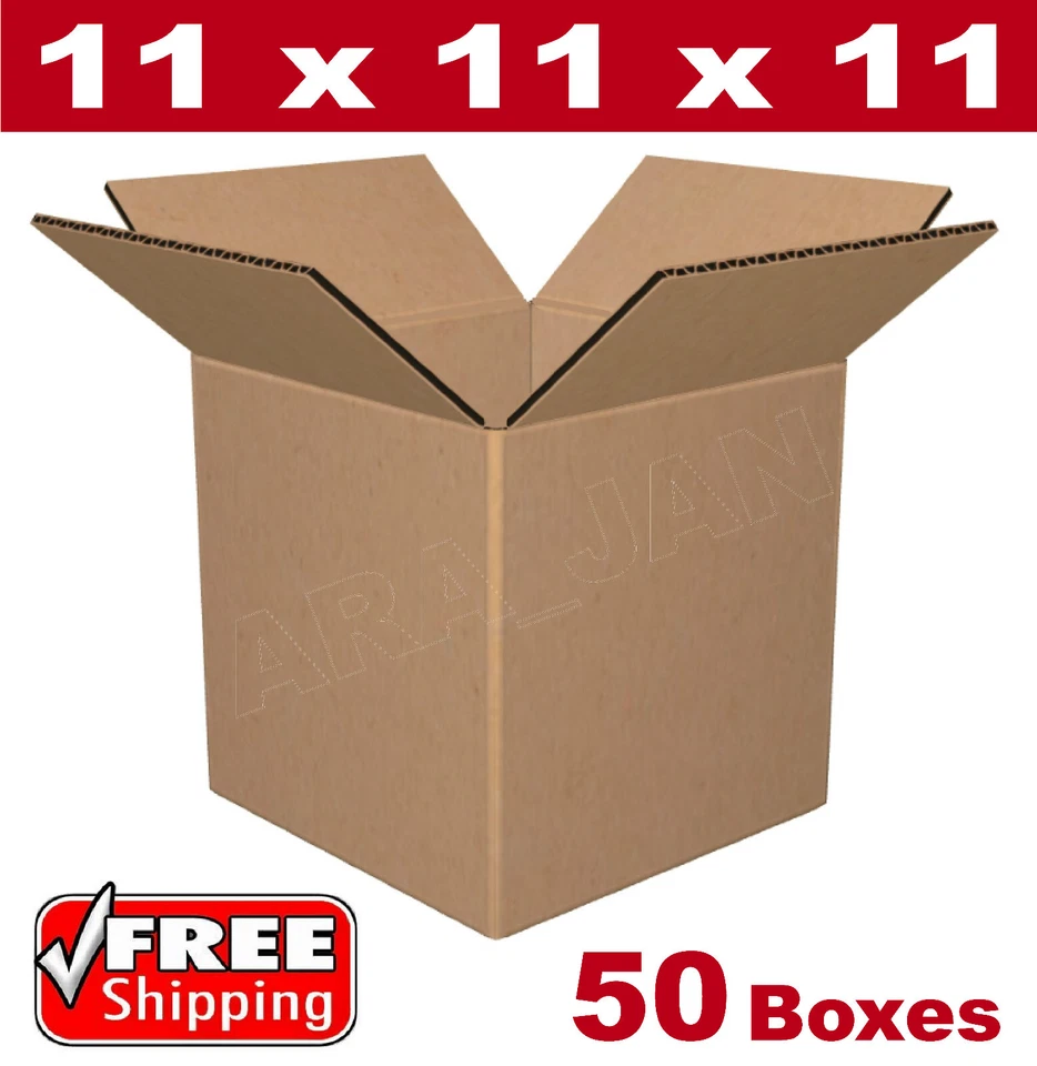 50 - 11x11x11 Cardboard Boxes Mailing Packing Shipping Box Corrugated Carton - Image 1 of 1