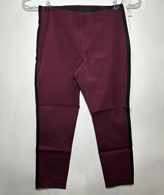 Women's High-Rise Slim Fit Bi-Stretch Ankle Pants - A New Day Burgundy 12 - Image 1 of 3