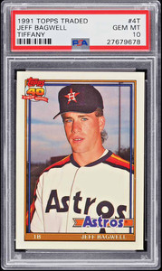 1991 TOPPS TRADED TIFFANY JEFF BAGWELL ROOKIE RC #4T PSA 10 GEM MINT