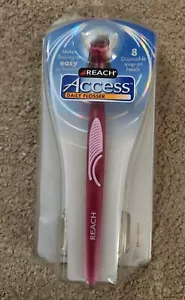 NEW! Pink Reach Access Daily Flosser with 8 Disposable Snap on Heads - Picture 1 of 2