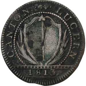 [#1307810] Swiss Cantons, Luzern, 1 Batz, 1813, Bern, Billon, VF - Picture 1 of 2