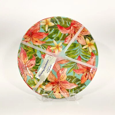 Tommy Bahama 4-PC SET Melamine Floral 8” Salad Side Plates New - Image 1 of 4