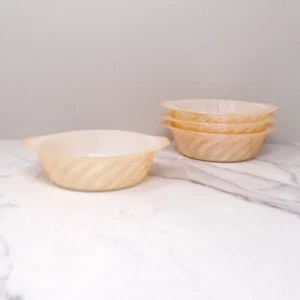 Vintage Fire King 8 oz Casserole / Baking Dish - Peach Lustre, set of 4 - Picture 1 of 9