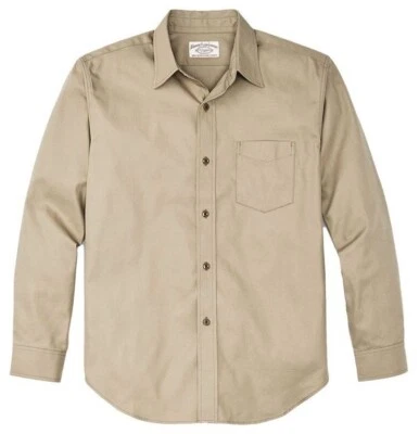 Filson Service Shirt New Gray Khaki 7oz Cotton Twill Military Workwear Button - Image 1 of 4