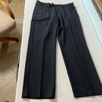 Haggar Eclo Stria Dress Pants 36x31 Classic Fit Men’s Black - Image 1 of 4