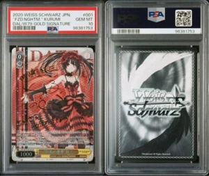 PSA10 Date A Live "Frenzied Nightmare" Kurumi SP Signed Weiss Schwarz 2020 - Picture 1 of 5