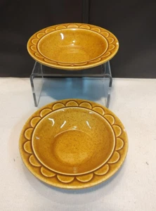 Vintage Set of 2 Laughlin Granada Golden Harvest 6" Fruit Dessert Berry Bowls - Picture 1 of 12