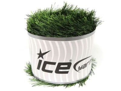 Big Cake Evergreen - Green & Black Eyelash Yarn 81665 Ice Yarns 7oz/200gr 328yds - Image 1 of 3