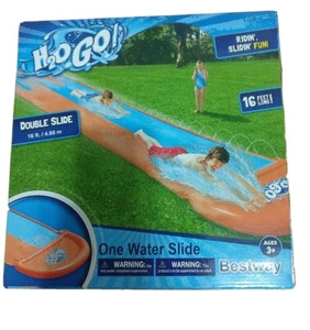 Bestway H2O Go! Ridin' Slidin' ¡DIVERTIDO! Doble tobogán de agua 16 ft una tobogán de agua edades 3+ - Imagen 1 de 1