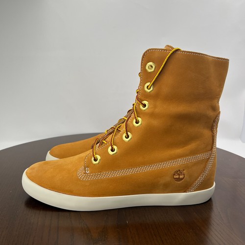 Timberland Earthkeeper stivali donna 8 marrone nabuk pieghevole sneaker alta 8643A