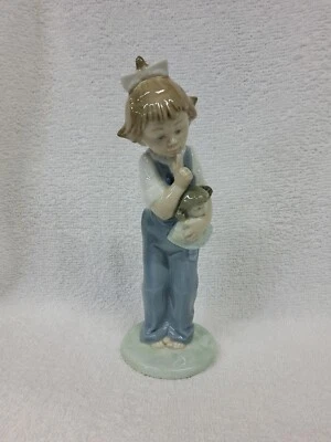 Nao By Lladro Figurine  - "Hush" - Girl Holding Doll #1069 - image 1 of 4