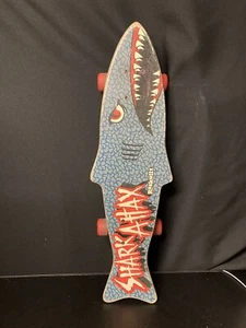 Vintage Raskullz Shark Attax Wooden Skateboard 29" - Picture 1 of 9