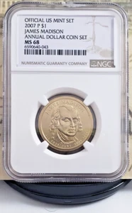 2007-P Presidential Series Dollar – James Madison - NGC MS68 - Nice! 043 - Picture 1 of 7