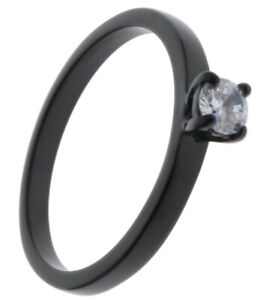 .15 Carat cz Black IP Engagement Wedding Ring Size 10 TK2016 T12