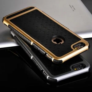 Hybrid Back Case Shock Proof Gold Bumper Frame Silicone Cover for iPhone 6S 6 - Zdjęcie 1 z 4