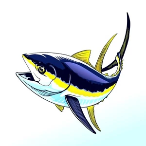 YELLOWFIN TUNA FISH SALTWATER FISHING CAR Truck Boat Window BUMPER STICKER DECAL - Picture 1 of 1