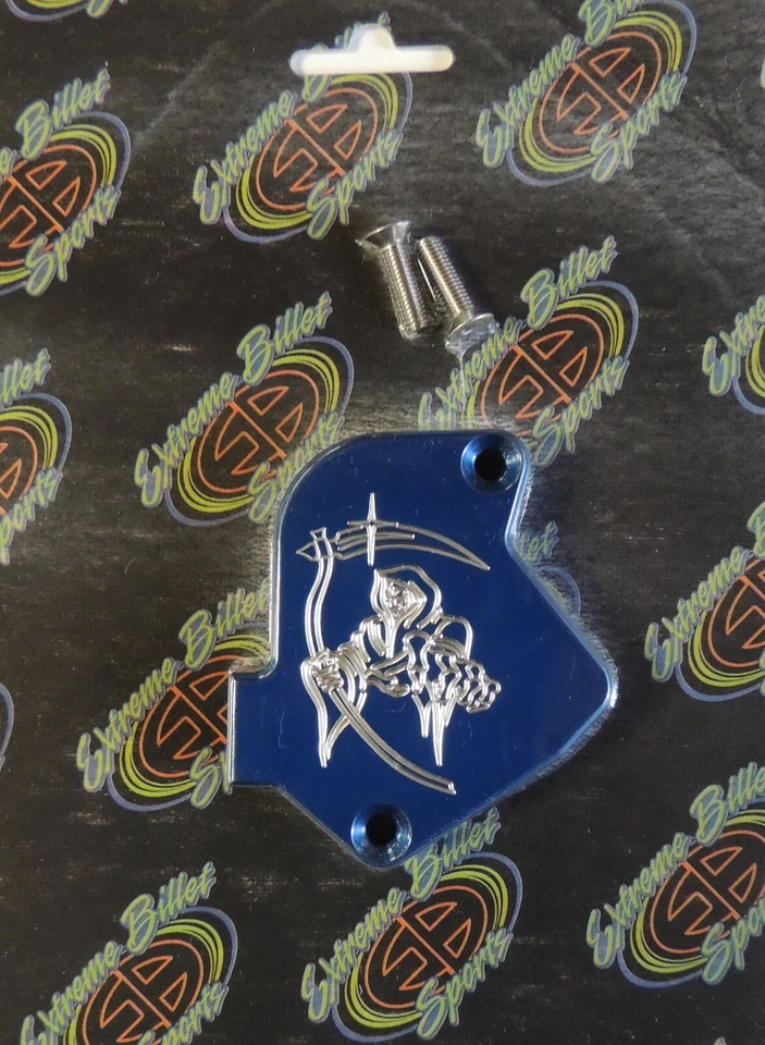 YAMAHA RAPTOR 50 80 90 SUZUKI QUADSPORT DEATH REAPER СИНЯЯ КРЫШКА ДРОССЕЛЬНОЙ ЗАСЛОНКИ В НОРМАНДСКОМ СТИЛЕ - Изображение 1 из 1