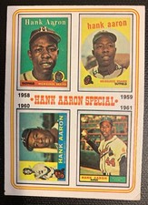 1974 Topps Baseball - #3 Hank Aaron Special - 1958 to 1961 - good condition