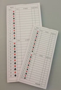 WHIST Scorecards FOR THE VISUALLY IMPAIRED x 2 Pads of 50 sheets - Picture 1 of 3