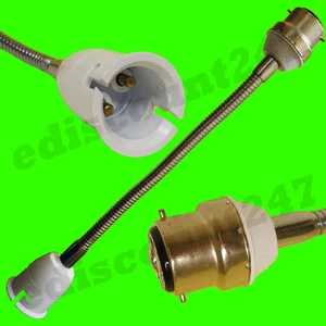 2x ALTA CALIDAD BC B22 a B22 300mm Extensor de Luz Soporte Adaptador LED STOCK REINO UNIDO - Imagen 1 de 3