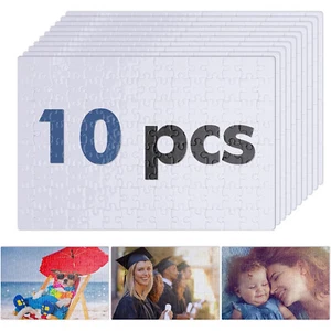 10Pcs White Blank Sublimation Jigsaw Puzzle Rectangle Pearly Puzzle Heat Press - Picture 1 of 17