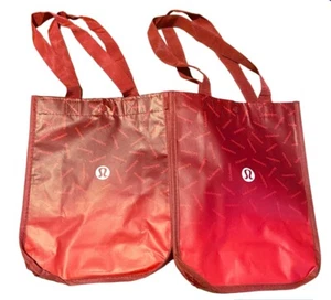 Lululemon wiederverwendbare Einkaufstaschen kleine Tragetasche Menge 2 rot 2023. - Bild 1 von 2