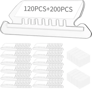 120 Hanging File Folder Tabs with 200 Inserts Clear Plastic File Labels - Picture 1 of 8