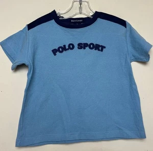 Vtg Ralph Lauren 4T Boys Girls POLO SPORT Blue Thermal Waffle Weave T-shirt 90s - Picture 1 of 7