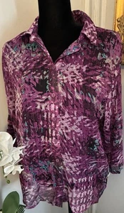 Bon Worth Women’s Button Up Grape Blouse Sz S - Picture 1 of 5