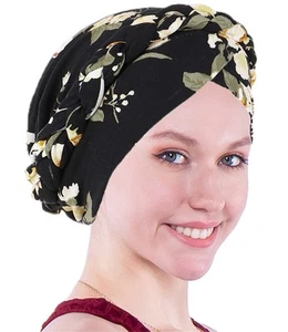 Chemo Cancer Head Hat Cap Ethnic Bohemia Pre-Tied Twisted Braid Hair Cover Wr... - Picture 1 of 6
