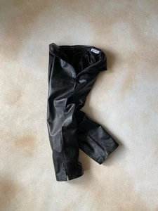 1990`s Mugler Calf Skin Biker Leather Pants Vintage Women XS - Picture 1 of 13