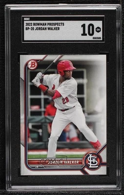 2022 Bowman Prospects Jordan Walker #BP-20 SGC 10 GEM - Image 1 of 2