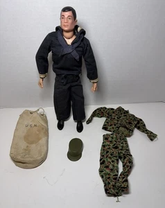 Vintage 1964 Gi Joe Action Matrosenkleid blau marineblau Uniform mit Dschungeltarnmuster Cami Set! - Bild 1 von 24