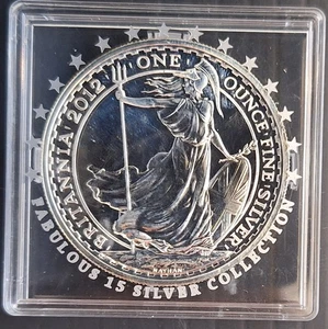 2012 United Kingdom Fabulous 15 Britannia 1oz Silver (.999) £2 Bullion coin - Picture 1 of 3