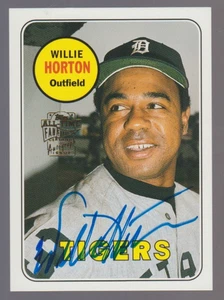 Autógrafo Willie Horton 2004 Topps favoritos de los fanáticos de todos los tiempos SP ON CARD - Imagen 1 de 2