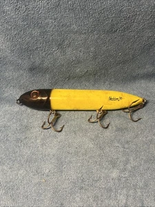 Heddon Super Spook 5 Zoll Salzwasser Topwater Walker schwarzer Kopf/gelber Körper - Bild 1 von 7