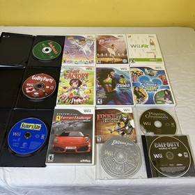 Video Game Lot of 14 Nintendo Wii Games Ferrari Link Zumba Disney Fit Dora Sim