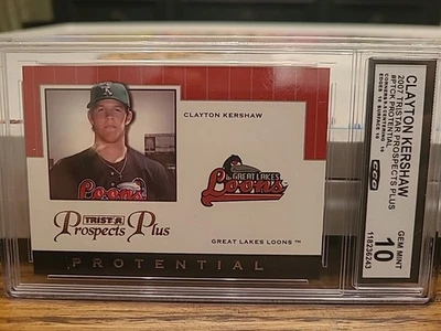 Clayton Kershaw 2007 Tristar Prospects Plus CCG 10 RC - Image 1 of 4